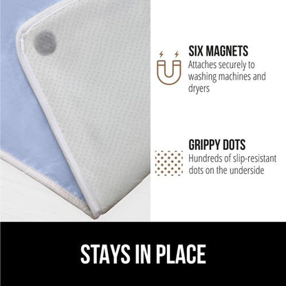 GORILLA GRIP The Original Ironing Board Cover and Pad, Silicone Coating, 400°F Scorch Resistant Thick Padding, Heavy Duty Iron Covers Standard Boards, Hook and Loop Fastener Strap, Blue 28x24