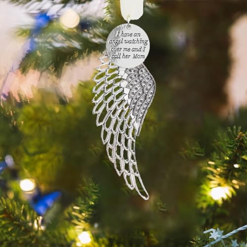 Memorial Angel Wing Ornament for Loss of Loved One - Mom / Single Wing