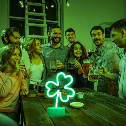 Clover Neon Sign - Green LED Neon Lights USB/Battery Powered, Desktop Decor (Variation: Clover)