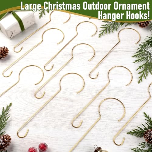 Heavy Duty Large Christmas Ornament Hooks - Gold, 30 Pcs 9.5 Inches