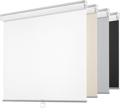 ChrisDowa Cordless 100% Blackout Roller Blinds - Thermal Insulated UV Protection | White, 31" W X 72" H