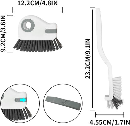 Skiennix 2-in-1 Groove Crevice Cleaning Brush - Multifunctional Grout Cleaner Tool for Window Tracks & Sills