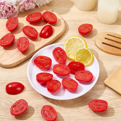 Artificial Half Oval Cherry Tomato Models 38~38.5mm 20Pcs Food Props for Decoration