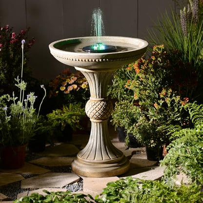 Outdoor Water Fountain with Solar Pump and LED Light - Garden Decor, Weather-Resistant