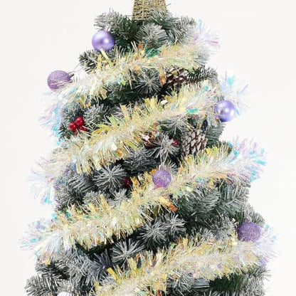 Iridescent Metallic Tinsel Garland for Christmas & Party Decorations - 6.56ft