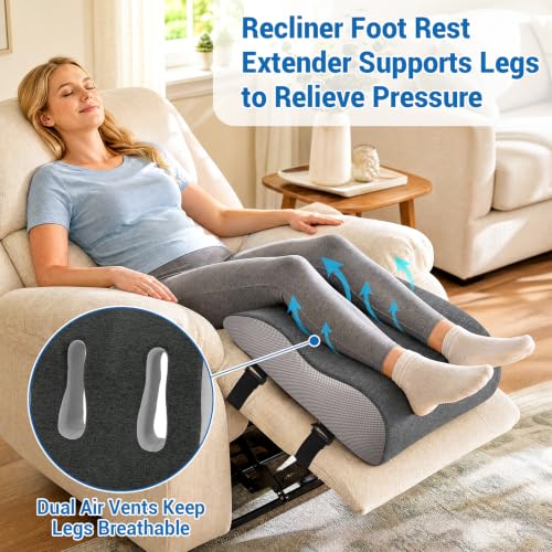 Ergonomic Memory Foam Recliner Leg Rest Cushion with Breathable Vents