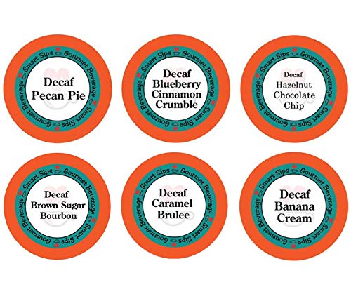 Decaf Flavor Lovers Coffee Variety Pack, Keurig K-cup Compatible, 24 Count, Decaf Blueberry Cinnamon, Decaf Banana Cream, Decaf Hazelnut Chocolate Chip, Decaf Caramel Brulee, Decaf Brown Sugar Bourbon