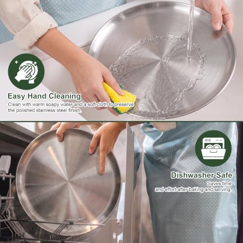 16 Inch Nonstick Stainless Steel Pizza Pan for Oven - Round Baking Tray