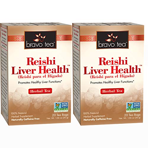 Bravo Tea Reishi Liver Health Caffeine Free, 20 Tea Bags, 2 Count