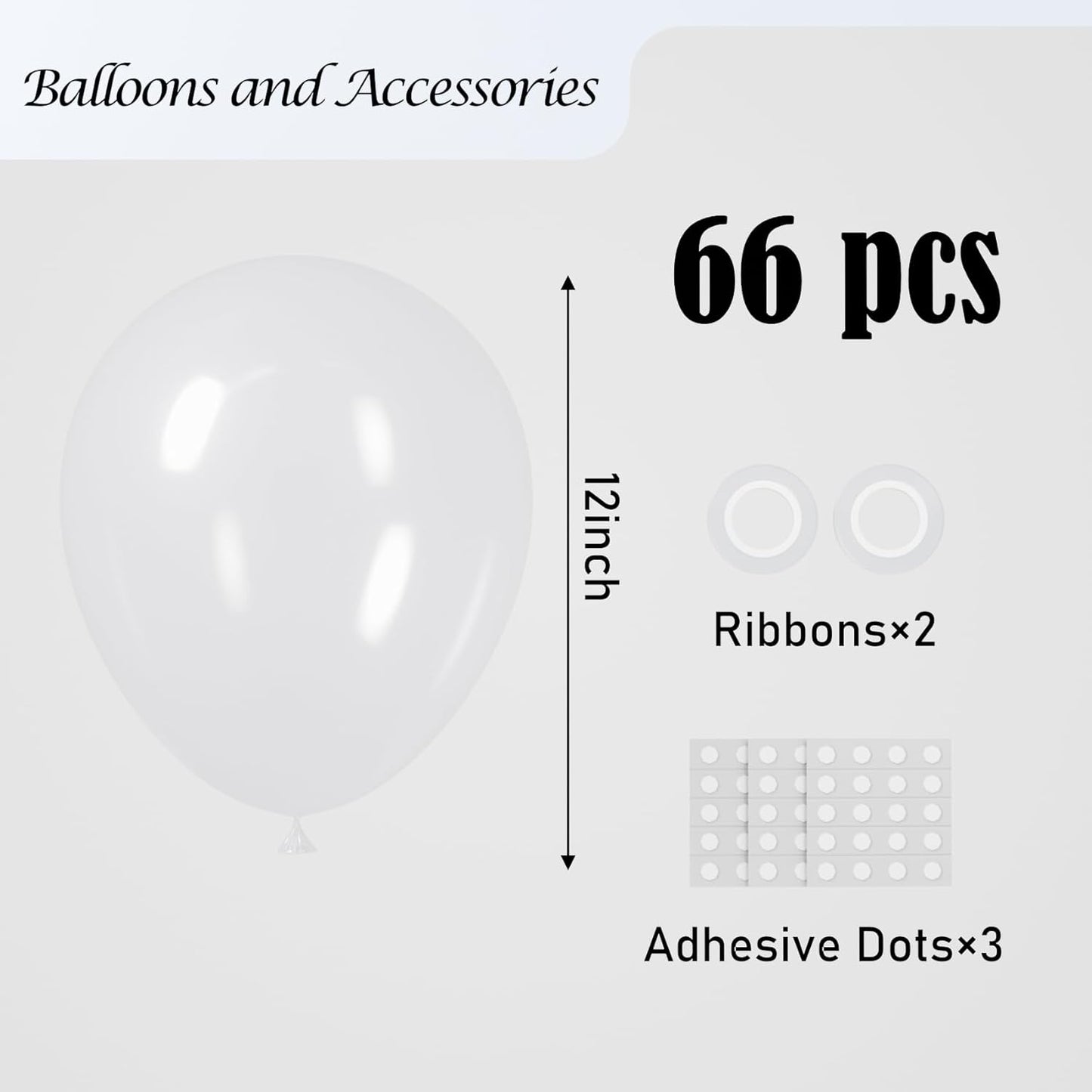 Voircoloria Clear Balloons - 12-Inch Transparent Latex Balloons | 66-Pack for Parties & Celebrations