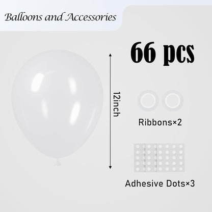 Voircoloria Clear Balloons - 12-Inch Transparent Latex Balloons | 66-Pack for Parties & Celebrations