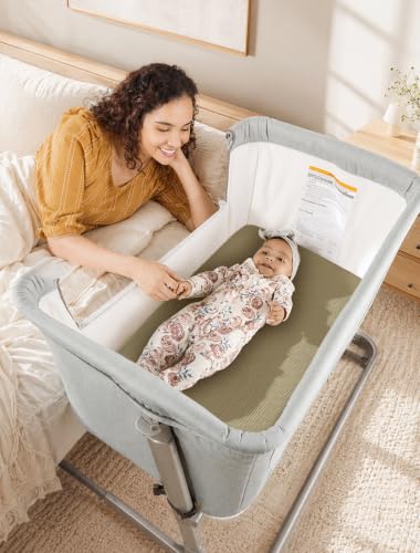 Muslin Bassinet Sheets 3-Pack for Bedside Sleeper - Olivekhakitree Variation