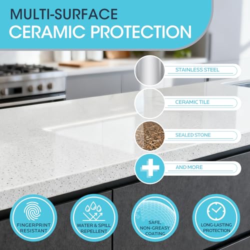 Ceramic Coating Spray Kit 16.9 Fl Oz - Stain & Water-Repellent Bathroom Cleaner