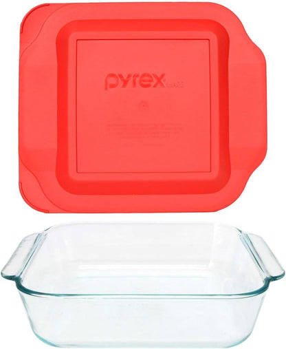Pyrex 2qt Glass Baking Dish with Red Food Storage Lid - Durable & Made in USA