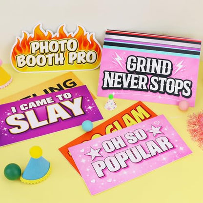 16 Designs Waterproof Photo Booth Props Set for Parties and Events