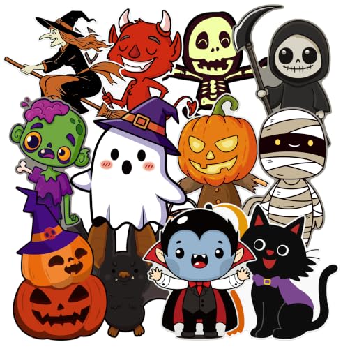 Halloween Cardboard Cutouts Set - 12 Large Spooky Characters for Decorations