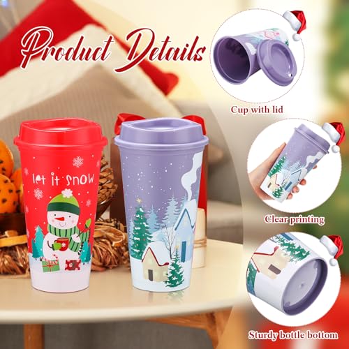 72 Pack Christmas Coffee Cups Gifts Bulk - Snowman & Reindeer Variations