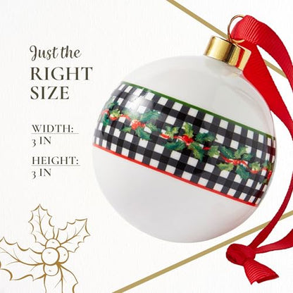 Spode Christmas Tree Bauble Ornament - Round 2024 - Porcelain Festive Keepsake