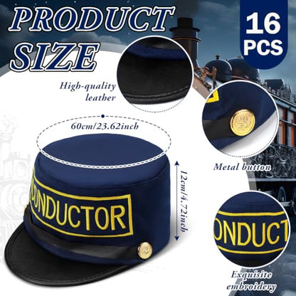 Navy Blue Christmas Train Conductor Hat Adult Costume - Variation of THIS listing