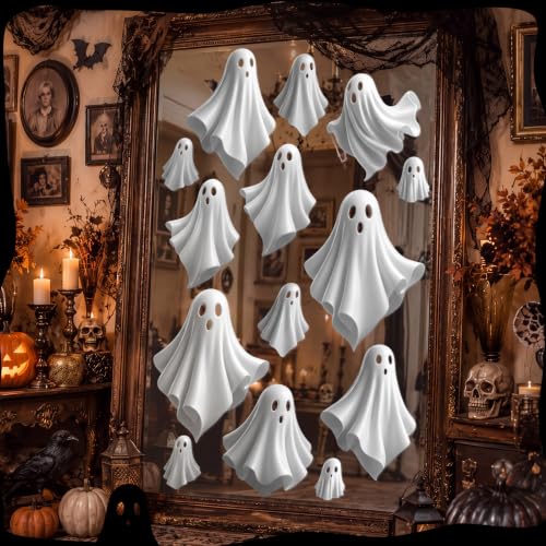 Halloween Ghost Window Clings 2 Sheets 3D Decals Indoor Decor