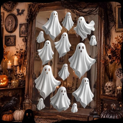 Halloween Ghost Window Clings 2 Sheets 3D Decals Indoor Decor