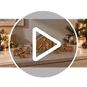 Hawkrown Nativity Set 16-Piece Indoor Wooden Manger Scene - Bronze Variation