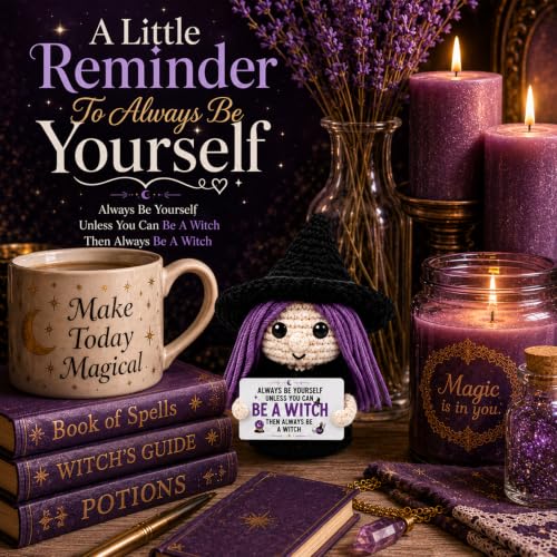 Witchy Gift for Women - Handmade Crochet Witch Decor for Halloween & Home