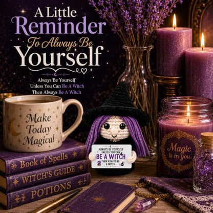 Witchy Gift for Women - Handmade Crochet Witch Decor for Halloween & Home