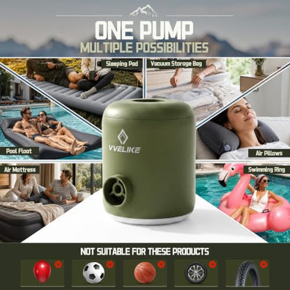 Mini Portable Air Pump for Inflatables with Rechargeable Battery & LED Light
