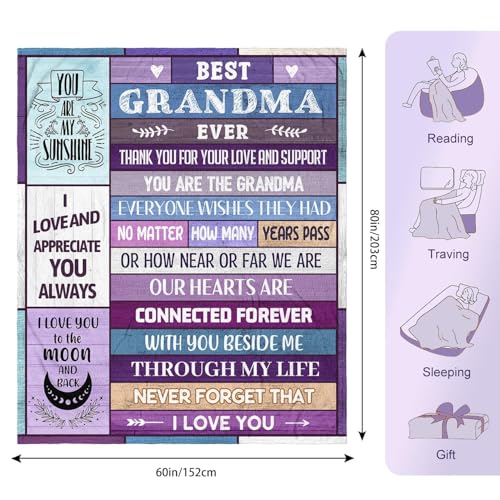 Grandma Blanket 60x80 Flannel Throw Gift for Grandmother from Grandkids Variation of THIS listing