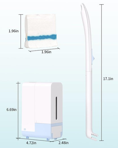 AIR U+ Disposable Toilet Brush Wand for Scrubbing Bubbles Flushable Refills, Wall Mount Toilet Cleaning System with 24 Count Refills + 1 Toilet Wand + 1 Automatic Visual Caddy
