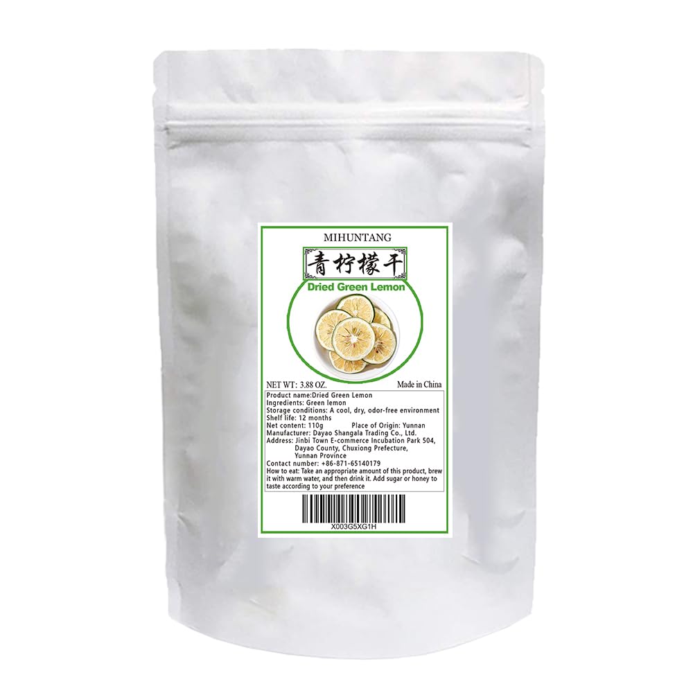 Dried lemon slices 3.88oz Sliced Green Lemon Cold brewing tea Hot drink green lemon dried tea Lemon Tea 110g