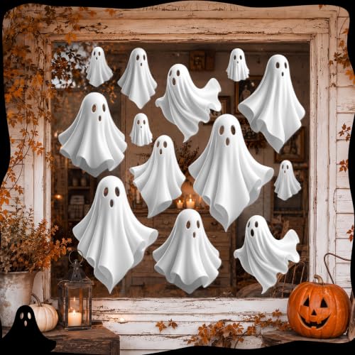Halloween Ghost Window Clings 2 Sheets 3D Decals Indoor Decor