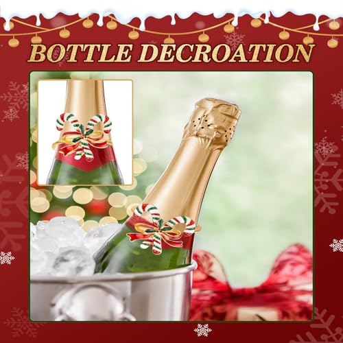 Christmas Napkin Rings Set of 6 - Gold Holiday Table Decor