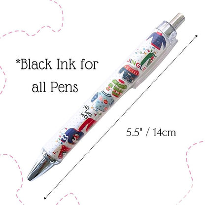 10pc Christmas Pens Set – Santa, Snowman, Gingerbread & More – Festive Office Stationery (Variation: Christmas)