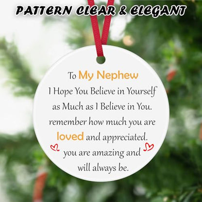 Inspirational Nephew Christmas Ornament - Motivational Gift from Uncle or Aunt