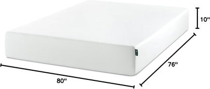 Zinus 10 Inch King Green Tea Memory Foam Mattress - Medium Firm, Zoned Pressure Relief, Fiberglass Free