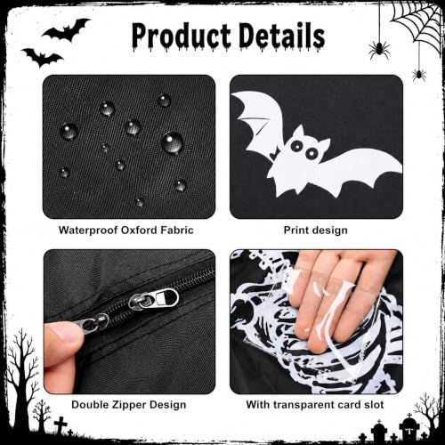 12ft Skeleton Storage Bag - Black 65x30x30 Inches Halloween Skeleton Organizer