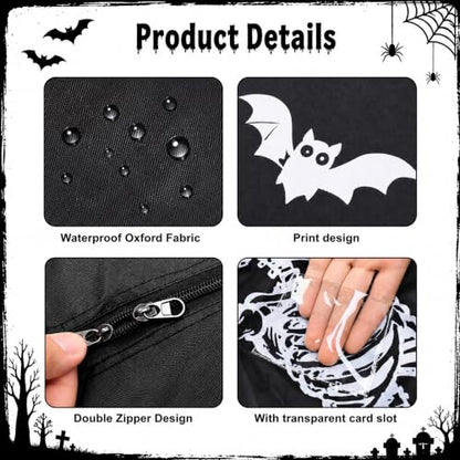 12ft Skeleton Storage Bag - Black 65x30x30 Inches Halloween Skeleton Organizer