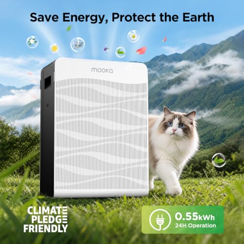 MOOKA White Air Purifier for Large Rooms Up to 2800 sq ft with Washable Pre-Filter