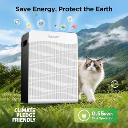 MOOKA White Air Purifier for Large Rooms Up to 2800 sq ft with Washable Pre-Filter