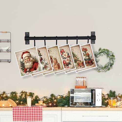 Christmas Swedish Dishcloths for Kitchen - 6 Pack, Vintage Holiday Design