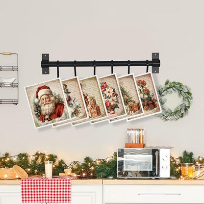Christmas Swedish Dishcloths for Kitchen - 6 Pack, Vintage Holiday Design