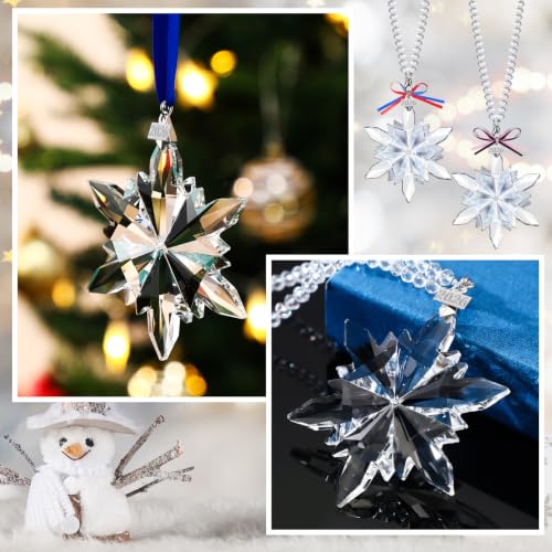 Crystal Snowflake Ornaments Christmas Decor - Chic Style, Pack of 4