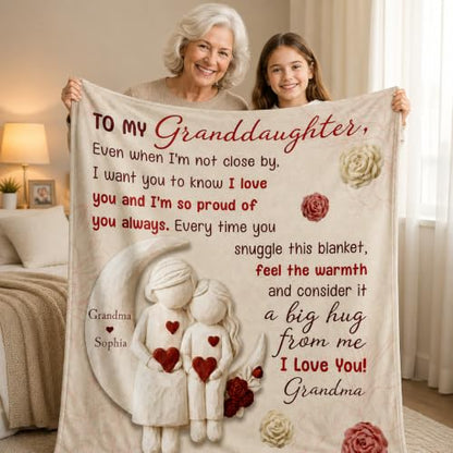 To My Daughter Fleece Blanket - Custom Gift from Grandma & Grandpa