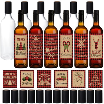 Maxcheck 44 Pcs Christmas Plastic Wine Bottle Set Cap - Clear & Elegant