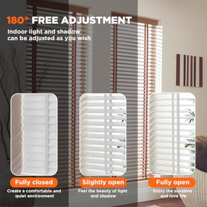 Natural Wood Blinds 2 Inch Slats for Indoor Windows - Cordless Shades