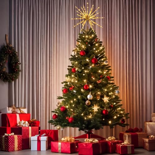 15in Twinkling Starburst Christmas Tree Topper with LED Light - VWAERR