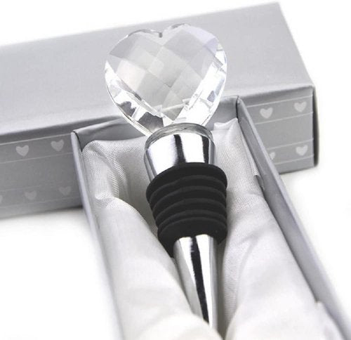 Decorative Crystal Wine and Beverage Bottle Stopper for Wine,Made of Zinc Alloy and Glass,Reusable Plug with Gift Box (1pcs Crystal)