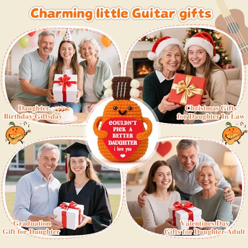 Handmade Crochet Guitar Gift for Daughter from Mom Dad - Birthday Keepsake - Variation of Gifts for Daughter from Dad
